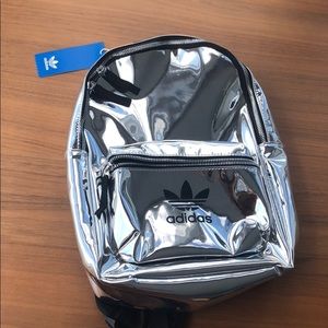 New silver backpack